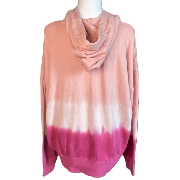 Wildfox Women’s Pink Tie Dye Terry Pullover Hooded Sweatshirt Hoodie NWT Large - Picture 4 of 11